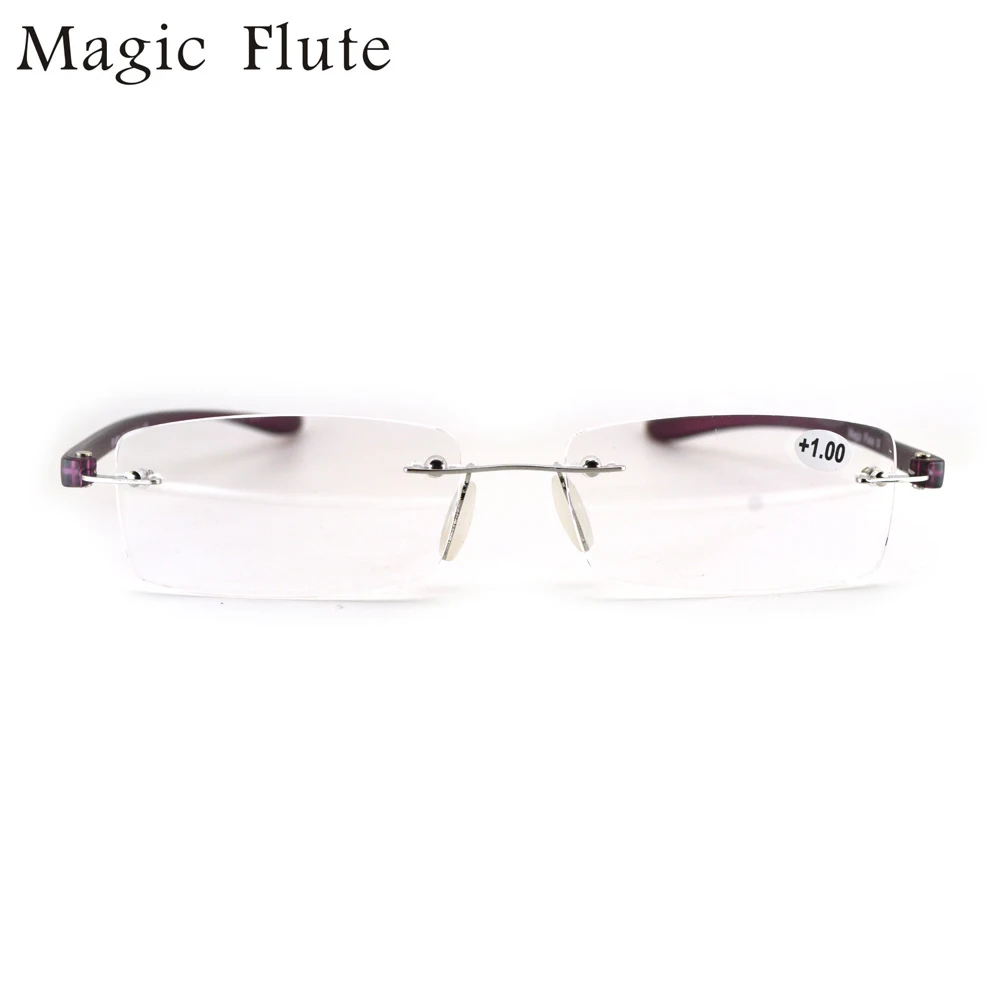 Новые модные очки для чтения из нержавеющей стали, очки без оправы для мужчин или женщин, винтажные очки R14001