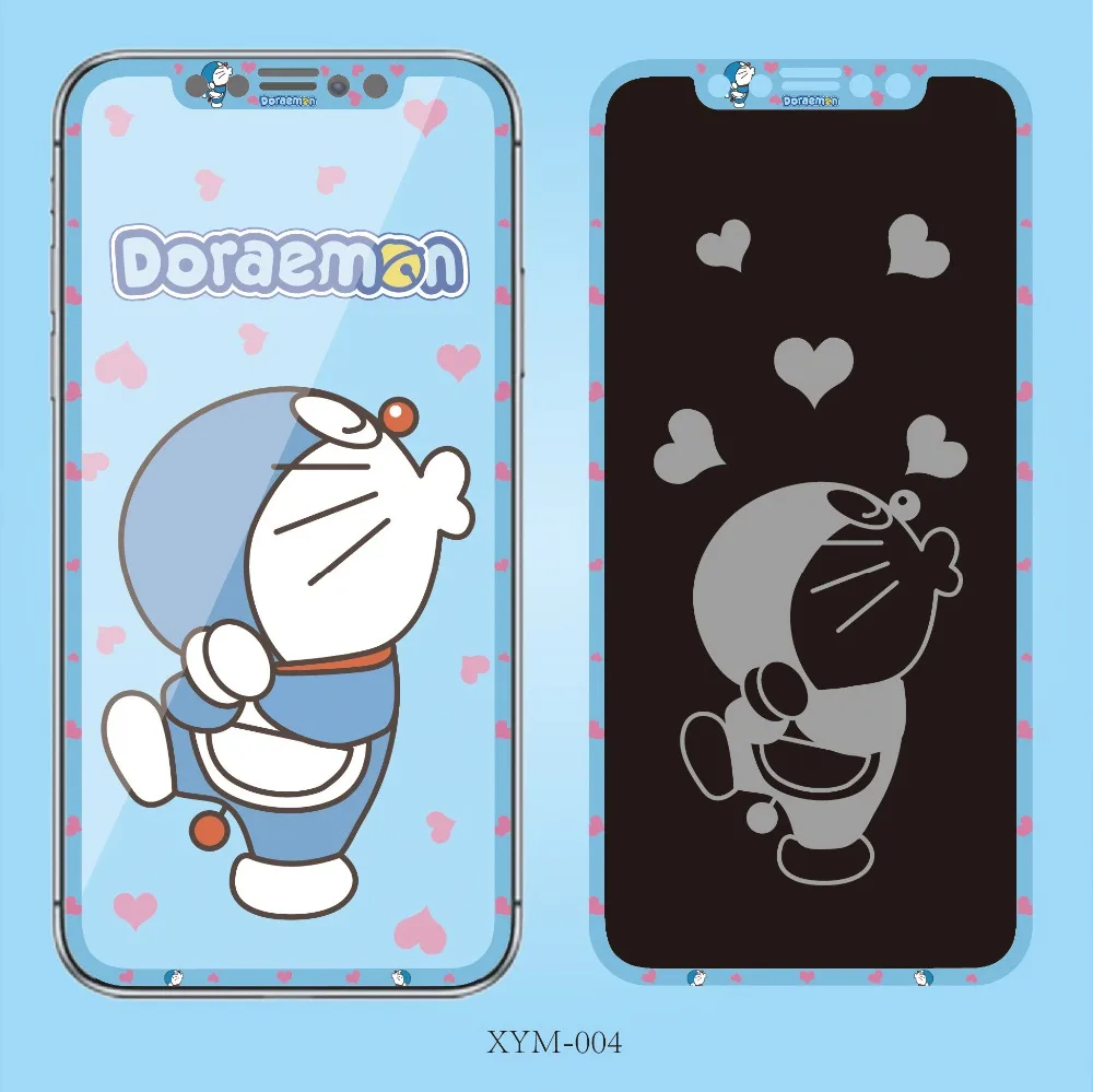 

3D Color Invisible Graphic Tempered Glass Film For iPhone XSMAX XR XS iX Pink Panther Hello Kitty Doraemon Cat Full Screen