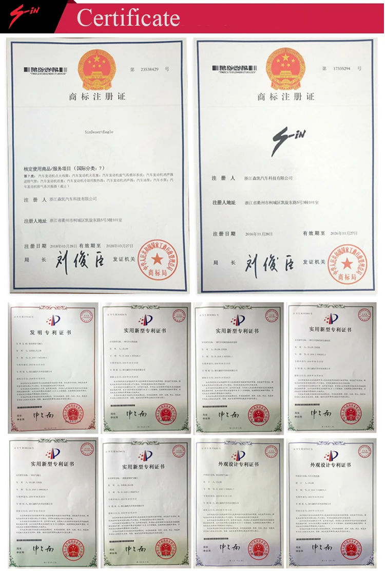 Certificate s-in exhaust valve