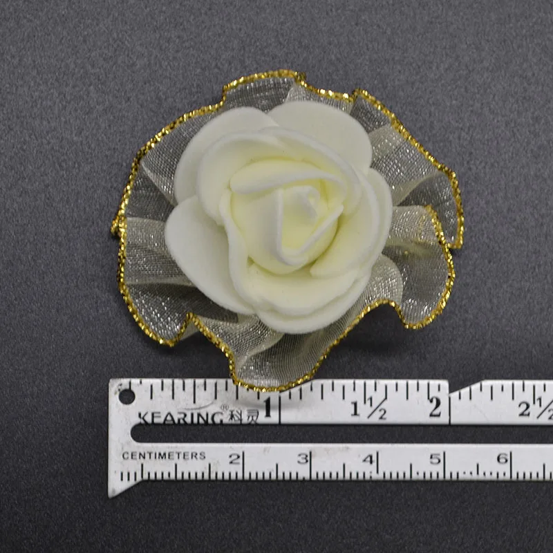 20 шт. мини 3 см белый бежевый пенополиэтиленовый Шелковая Роза искусственная цветок букет Роза для свадебного украшения вечерние принадлежности цветок