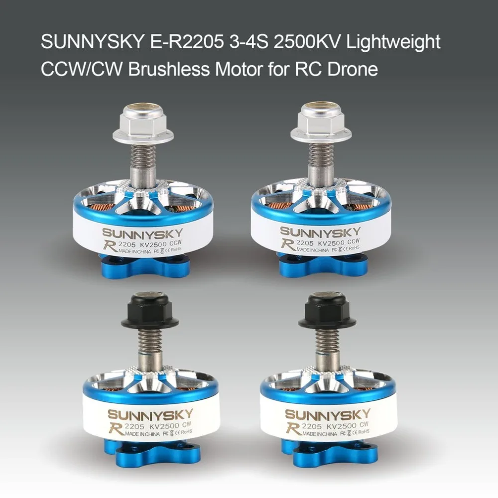 

4Pcs SUNNYSKY E-R2205 Brushless Motor 2300KV 2500KV 3-4S CCW/CW for RC Quadcopter FPV Drone Racing Spare Parts