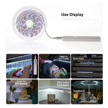 

Night Light Motion Sensor 1M 2M 3M 5V USB LED Stirp Light with Automatic Shut Off Timer for Double Bed Warm White 2700K Dimmable