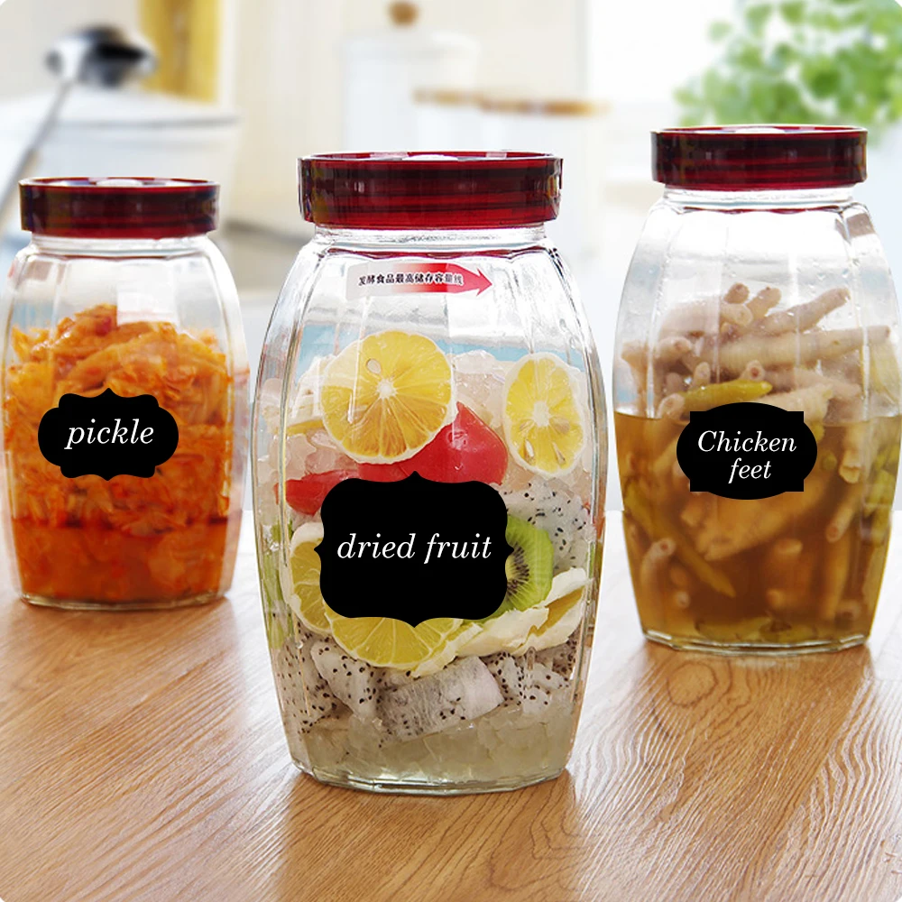 

10 Sets Black Labels Removable Chalk Board Blackboard Kitchen Stickers for Jar Jam Storage Box Sticker 120pcs Bottle Sticker Tag