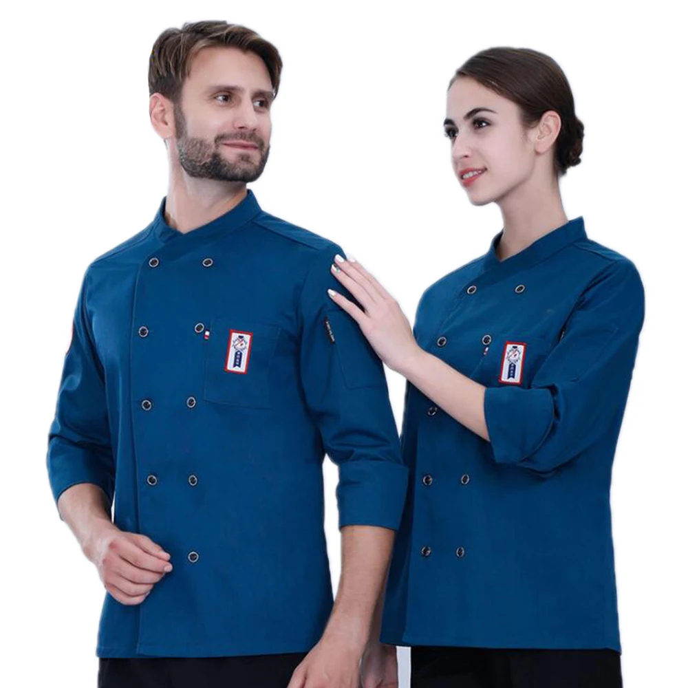 Новый высокое качество с длинными рукавами Куртка поварская Ресторан отеля официант Кухня Для мужчин Для женщин Единая рабочая одежда Топ