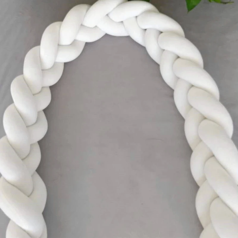 1Pcs 1M/2M/3M Baby Handmade Nodic Knot Newborn Bed Bumper Long Knotted Braid Pillow Baby Bed Bumper Knot Crib Infant Room Decor