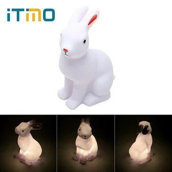 

ITimo Rabbit LED Night Light Battery Operated Table Lamp Cute For Kids Children Animal Nightlight