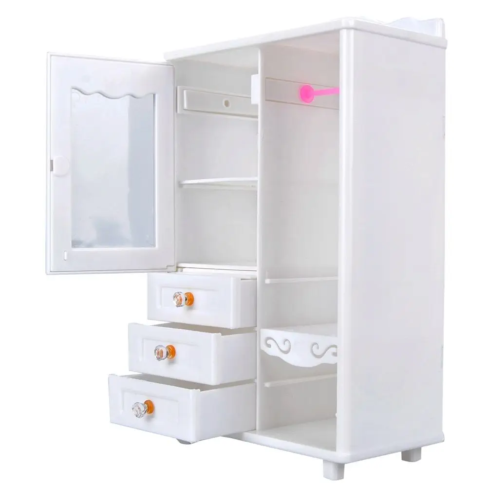 Супер модный белый мини шкаф для мебели кукольный домик девочек игровой набор