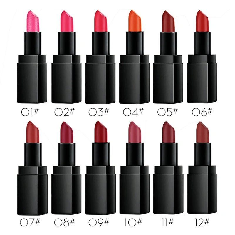 

2019 1PC Moisturizing Lipstick Non-Stick Cup Waterproof Long-Lasting Colorfast Matte Lipstick 12 color