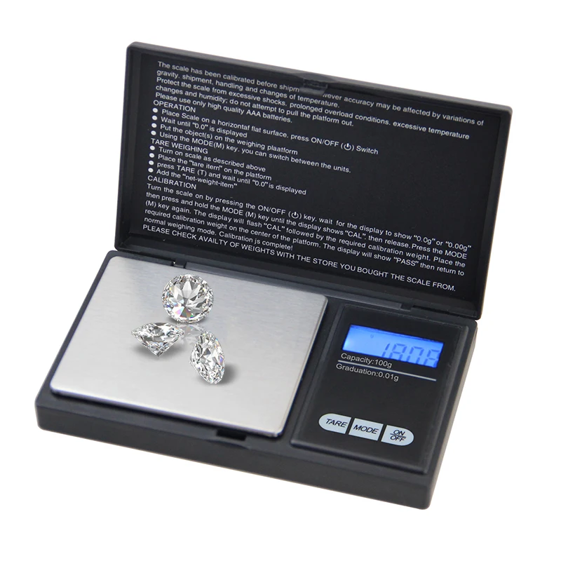 

Digital Precision Scales for Gold Jewelry Scale 0.1g 0.01g Pocket Balance Electronic Stainless Steel Scales g/oz/ct/gn/ozt/