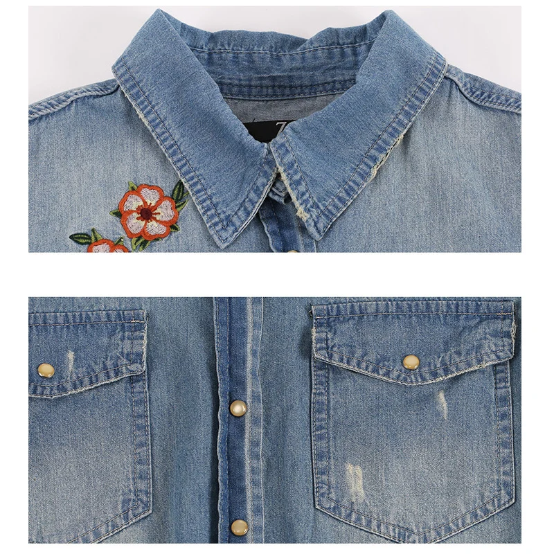 Новинка 2017 года Дамы Для женщин джинсовая рубашка с длинными рукавами весна и