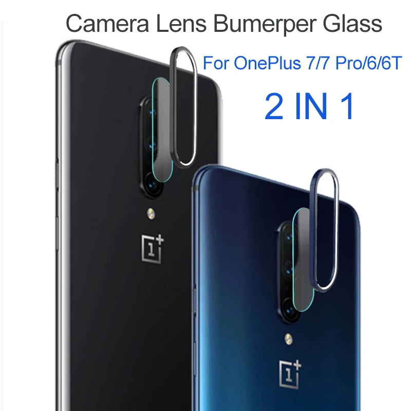

Camera Lens Tempered Glass For OnePlus 7 Pro 6T 6 Case Cover Glass Screen Protector + Protective Ring For One Plus 7 6 6T Film