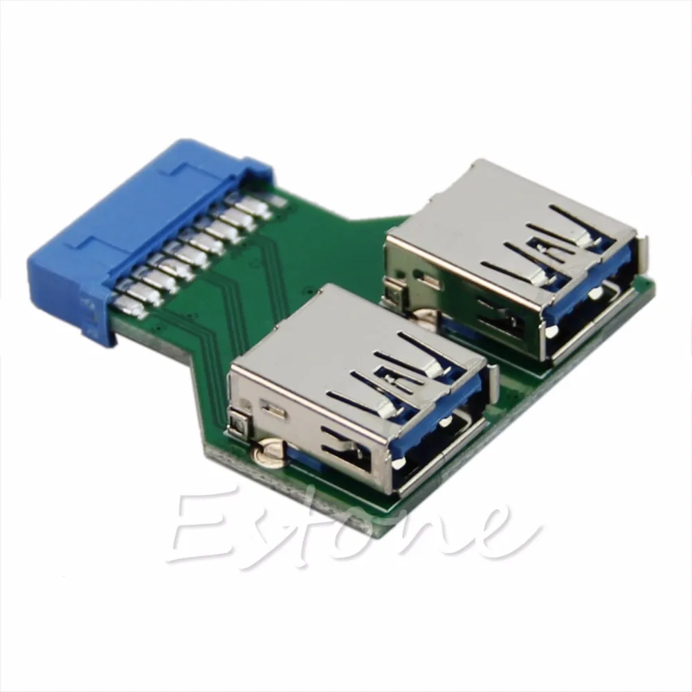 

1PC New Hot Internal Mainboard 2 Ports USB 3.0 Female to 20 Pin Female Header