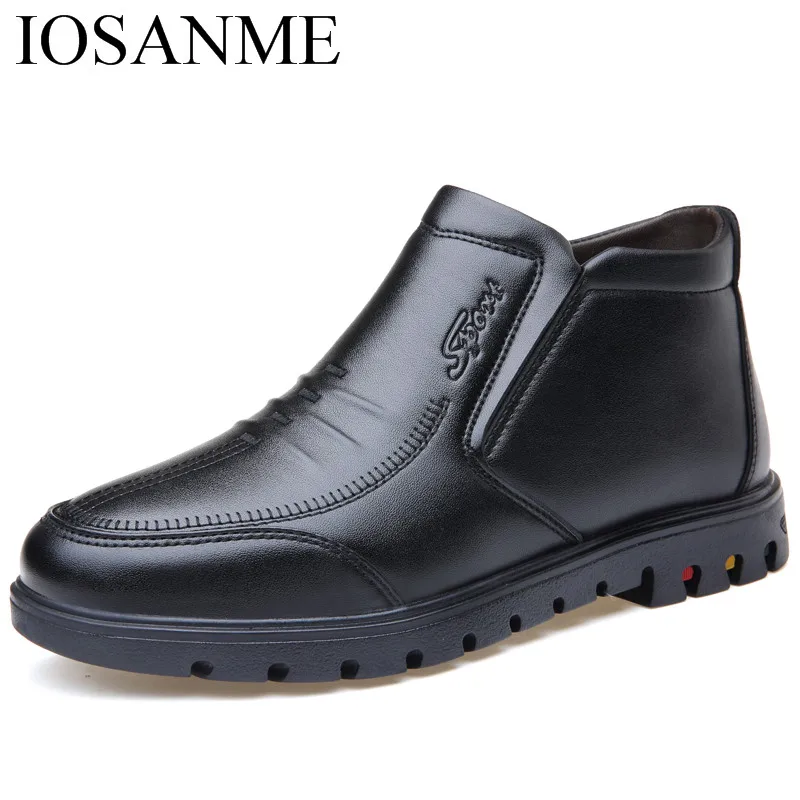 

fashion leather men boots italian luxury brand winter warm shoes designer elegant male footwear man dress oxford shoes for men