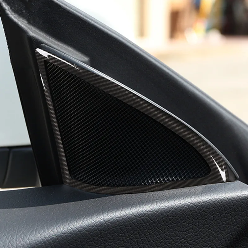 

Carbon Fiber Style Front Stereo Speaker Frame Cover Trim 2Pcs For Mercedes Benz CLA 200 220 260 2015-2016 ABS Althorn Decoration