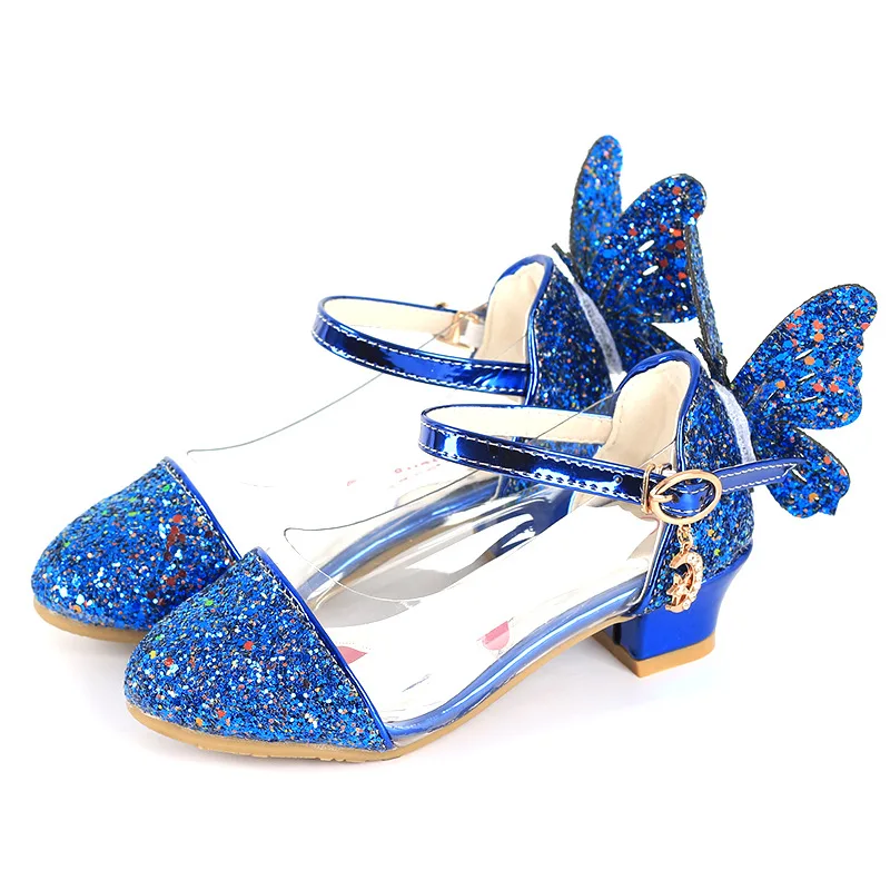 

Mudipanda Children Leather School Shoes For Kids High Heels Butterfly Princess Shoes Little Girls Sandals Party Sandals New 2018