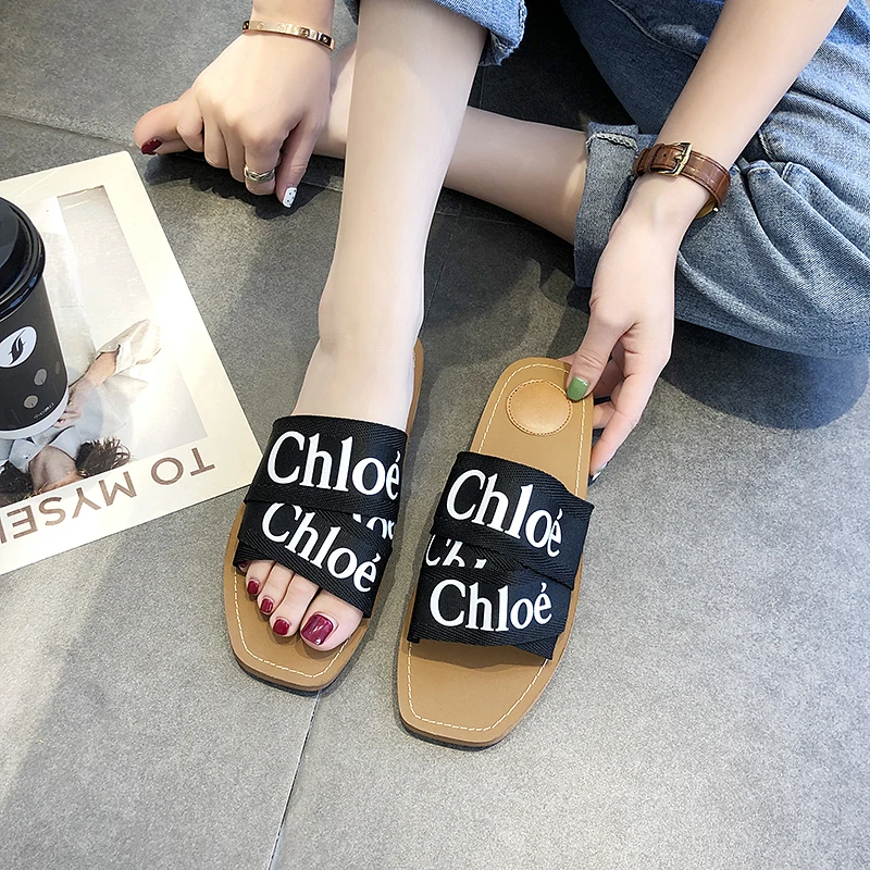 

Shoes woman hot designer Women Slippers Summer Beach Flip Flops Home slides Fashion Lovely letter Female Casual Slip On flats