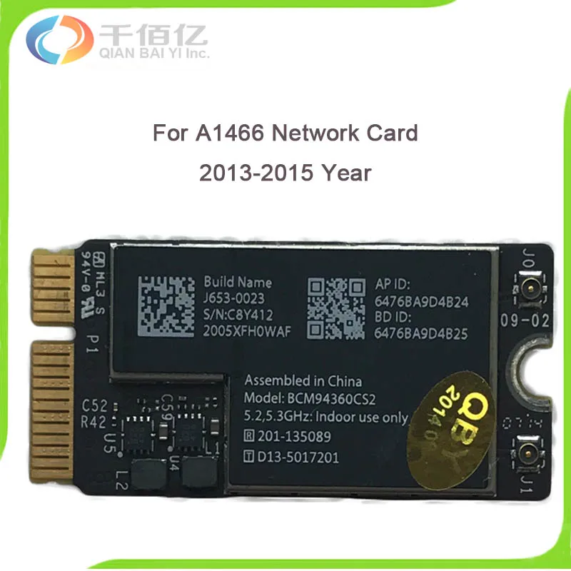 Original A1465 A1466 Network Cards WiFi Bluetooth Card BCM94360CS2 Fit For MacBook Air13 Mid