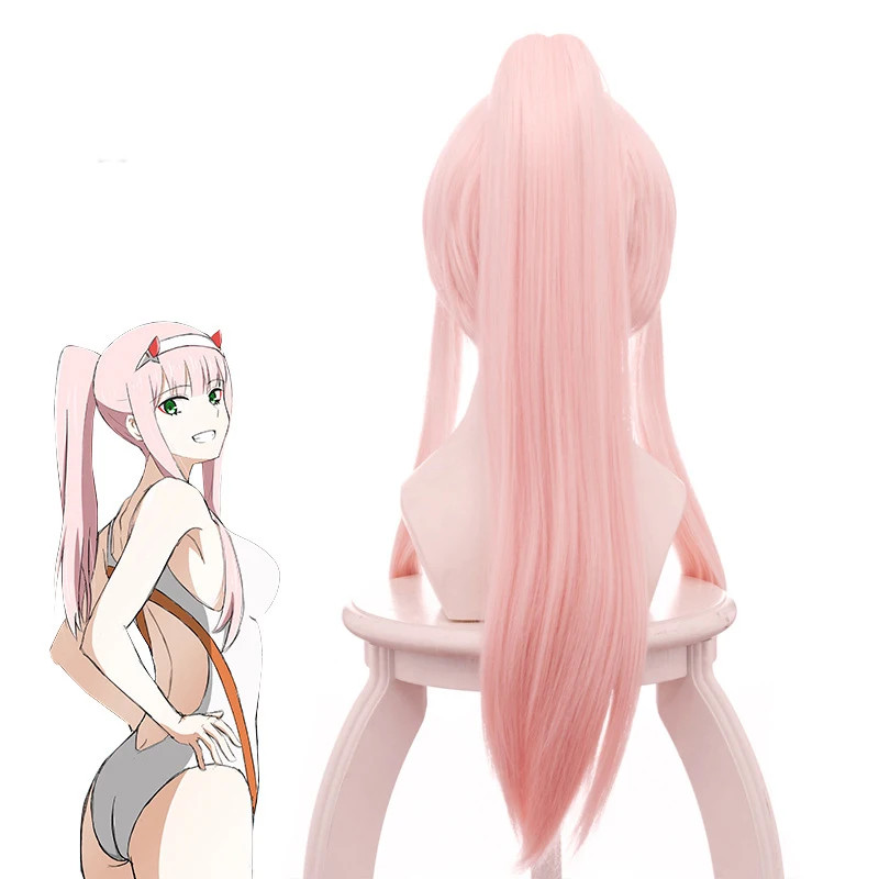 DARLING in the FRANXX Code 02 парики Zero Two купальники длинные прямые розовые волосы для плавания синтетические волосы конский хвост косплей парик