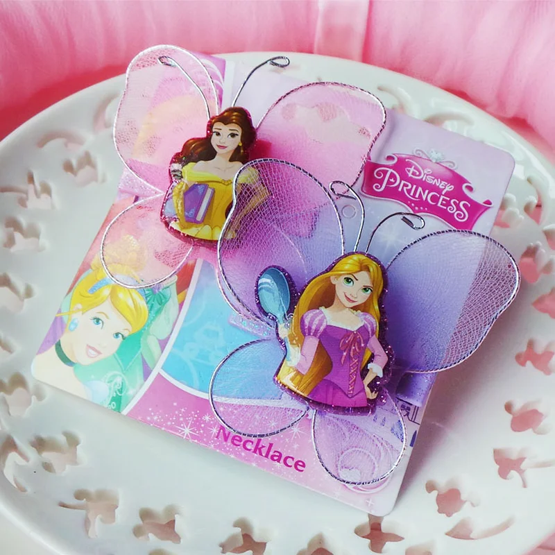 Disney 1Pc Cartoon Princess Butterfly Barrette Hair Ornaments Hair