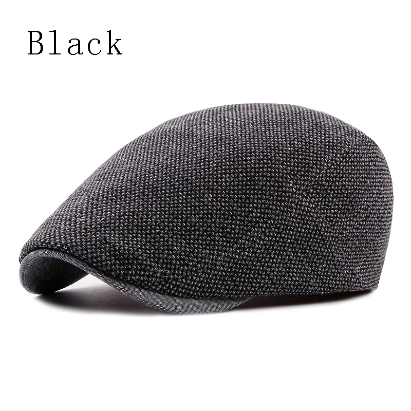 Beret Caps for Men Women Spring Summer Outdoor Breathable Bone Brim Hats Herringbone Solid Sun Hat Flat Berets Cap mens military beret hat