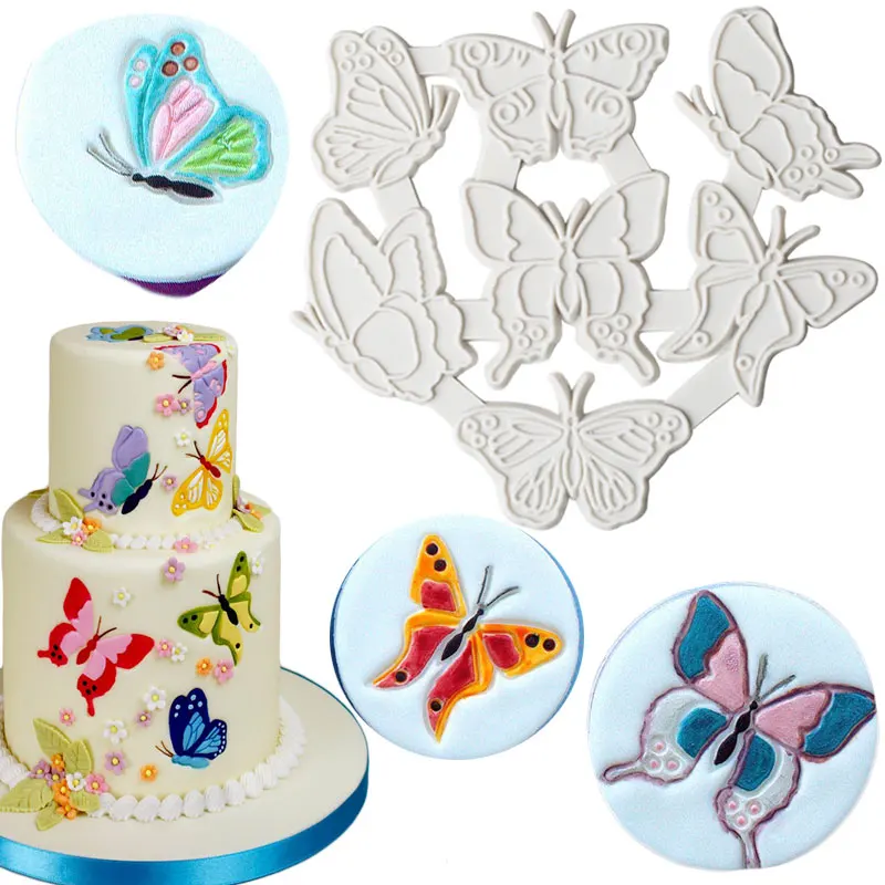

Butterfly Cake Border Embosser Silicone Mold Cupcake Topper Fondant Wedding Cake Decorating Tools Candy Chocolate Gumpaste Mould