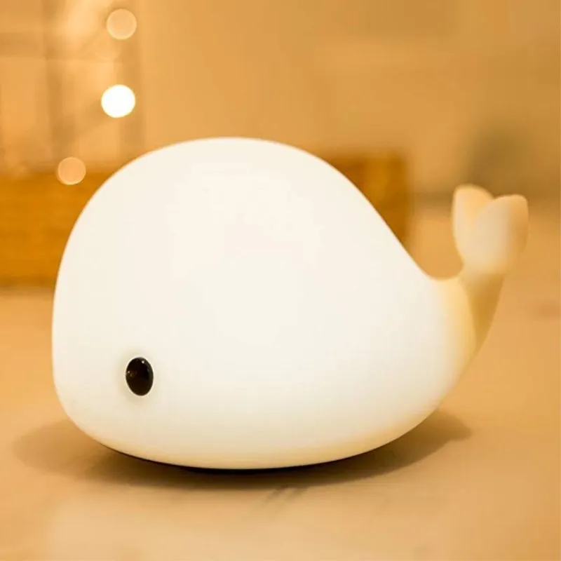 

Soft Dolphin Silicone Baby Nursery Lamp Tap Control 6 Colors 3D LED Night Light