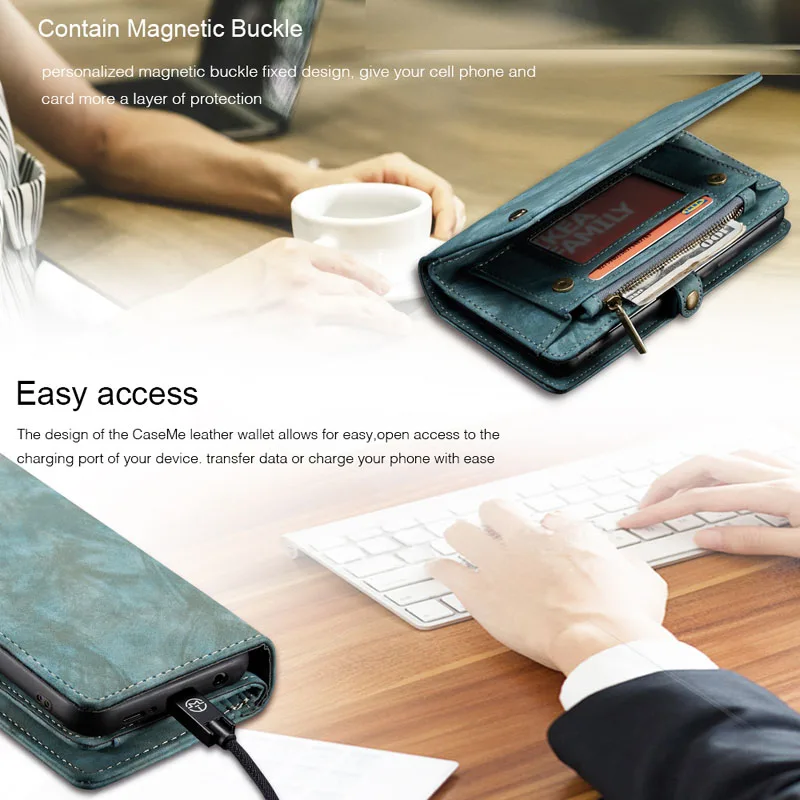Для samsung Galaxy A50 роскошный из натуральной воловьей кожи флип-Бумажник кожаный чехол для телефона 2 в 1 съемная Магнитная задняя крышка для мобильного телефона