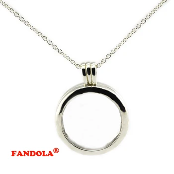 

75CM Chain 925 Sterling-Silver-Jewelry Large Floating Locket Pendant Necklace Compatible with Europe Free shipping FLN028