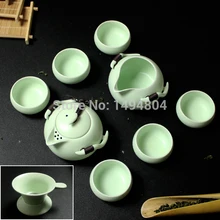 Китайский Исин Чайный сервиз настоящая керамика чайный сервиз для дома и офиса кунг-фу чайный сервиз 8 шт.(1 чайный горшок+ 1 чайная тарелка+ 6 чайных чашек