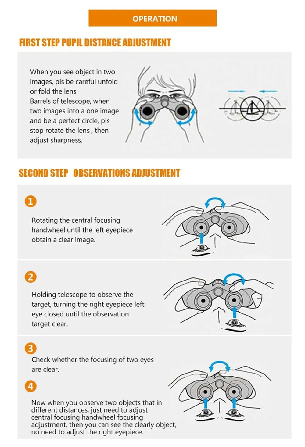JouFou 8X32 Visionking Spotting Scope HD High Power Adjustable Zoom Waterproof Fogproof Night Binoculars for Hunting (8)