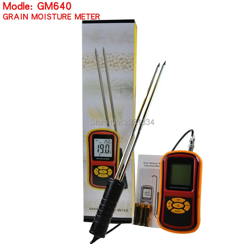 

High Quality Digital Grain Moisture Meter with Measuring Probe Tester for Corn Wheat Rice Bean Wheat Hygrometer GM640