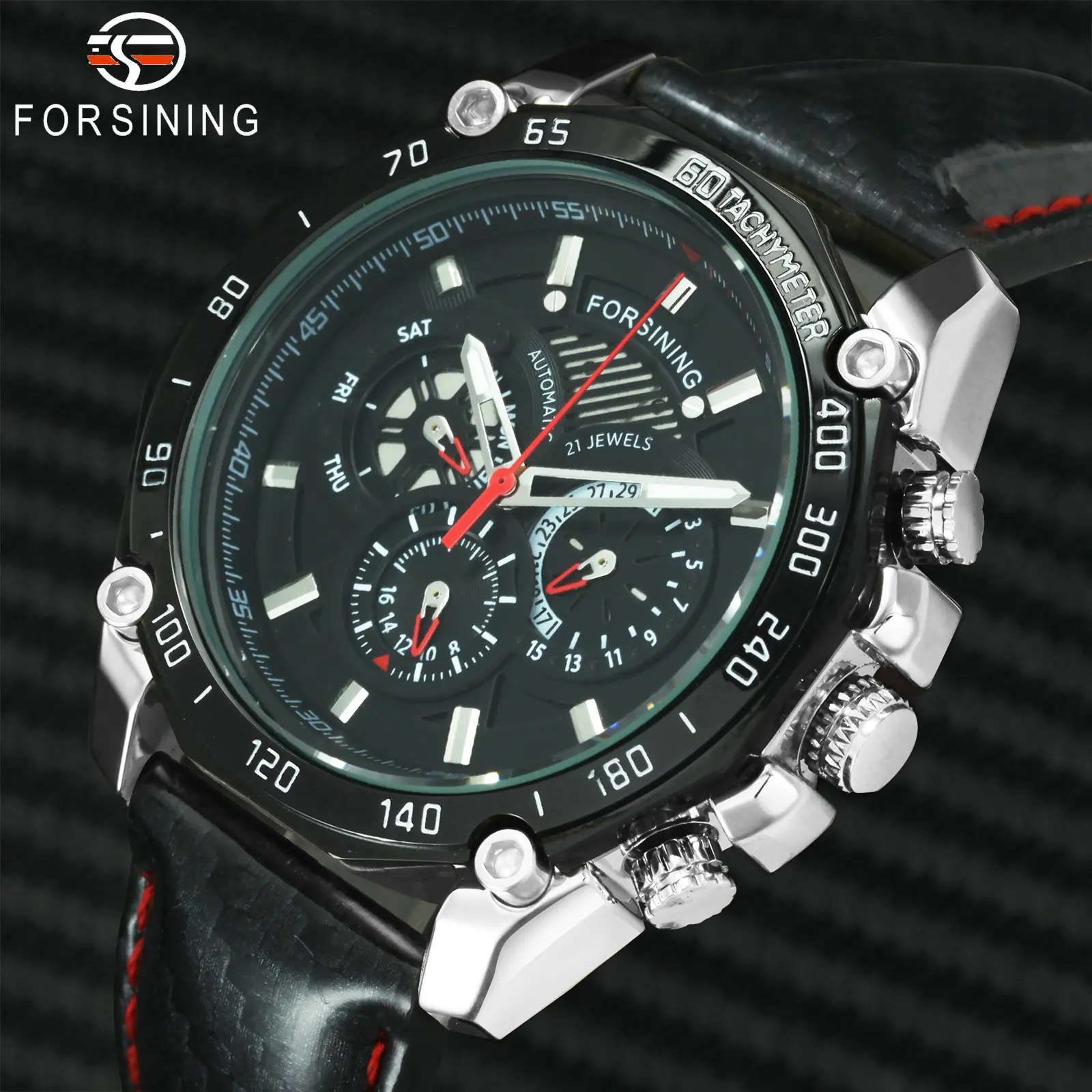 

2019 Fashion Watch Men FORSINING Auto Mechanical Mens Warches Top Brand Luxury Genuine Leather Strap Auto Date Casual relogio
