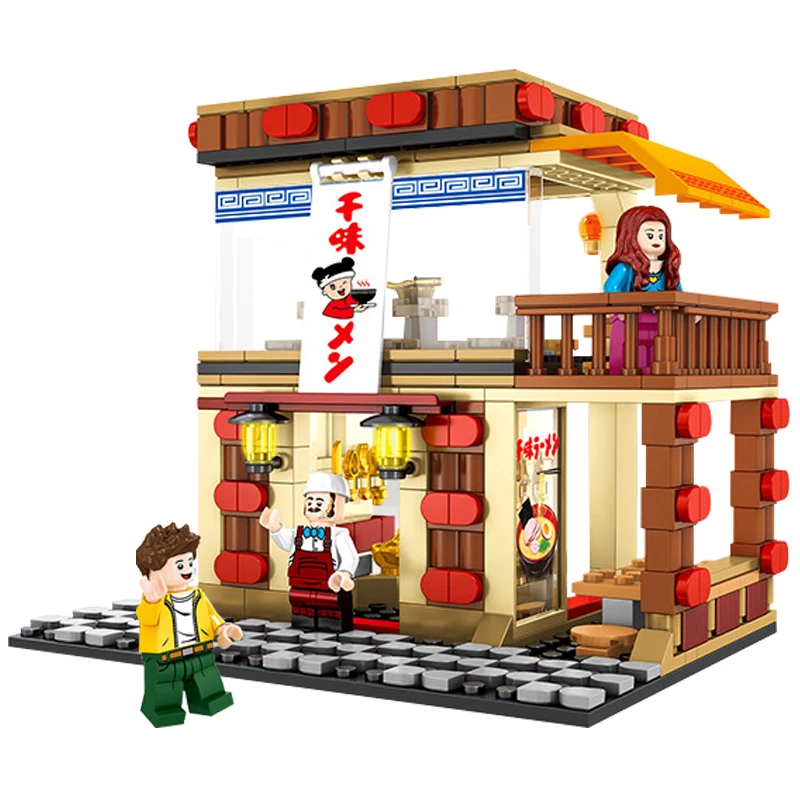LEGOing City House Ramen Shop Street View Friends Figures Creator Model Building Blocks Toys For Children LEGOing Creator City