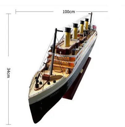 80 см-100 см Большой размер титановый корабль модель игрушки из цельного дерева комплект модели корабля с елд огни Праздничные подарки рождественские подарки - Цвет: 1M including LED