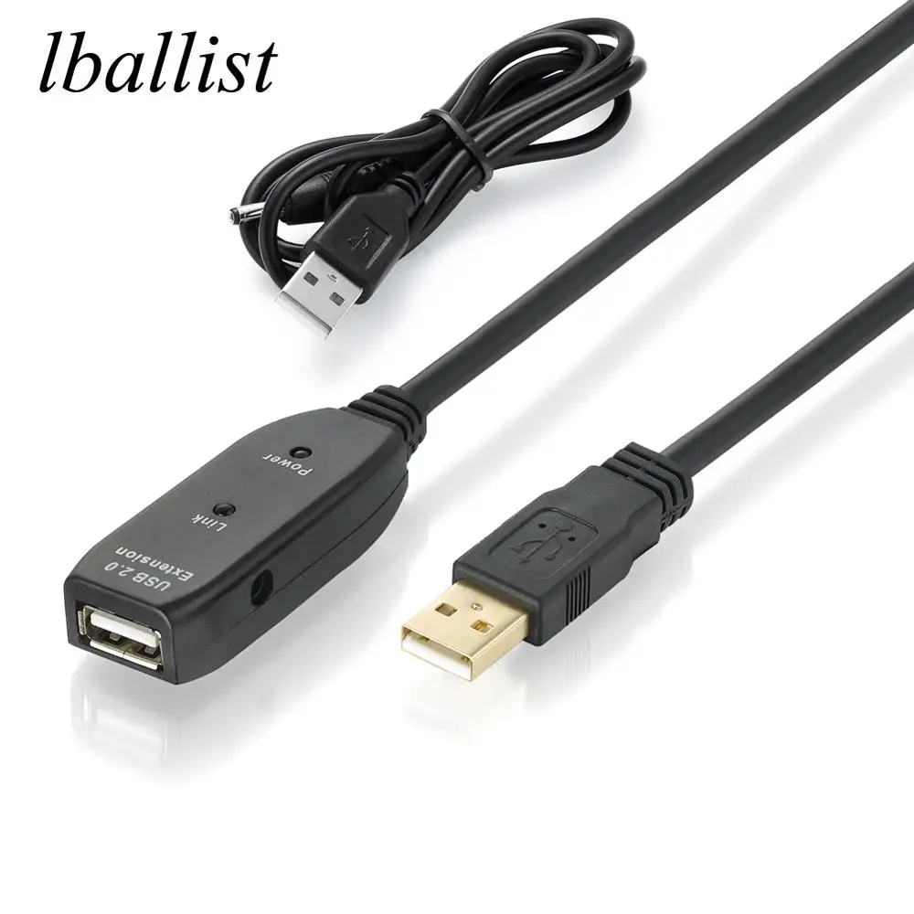 Lballist USB 2 0 Удлинительный кабель штекер гнездо Активный ретранслятор встроенный