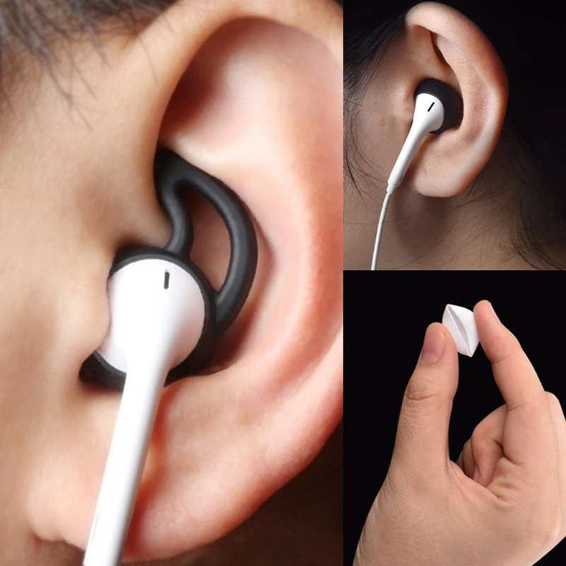 4Pairs set Eartip Silicone in ear Headset Earbuds Cover with Ear Hook for Apple font b
