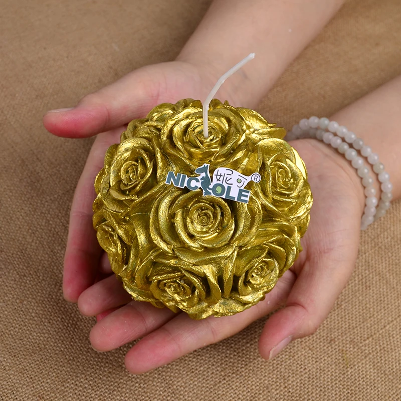 Роза шаровая свеча силиконовая формочка в виде цветов ароматическая свеча мыло формы для шоколадных изделий ручной работы смолы украшение инструмент