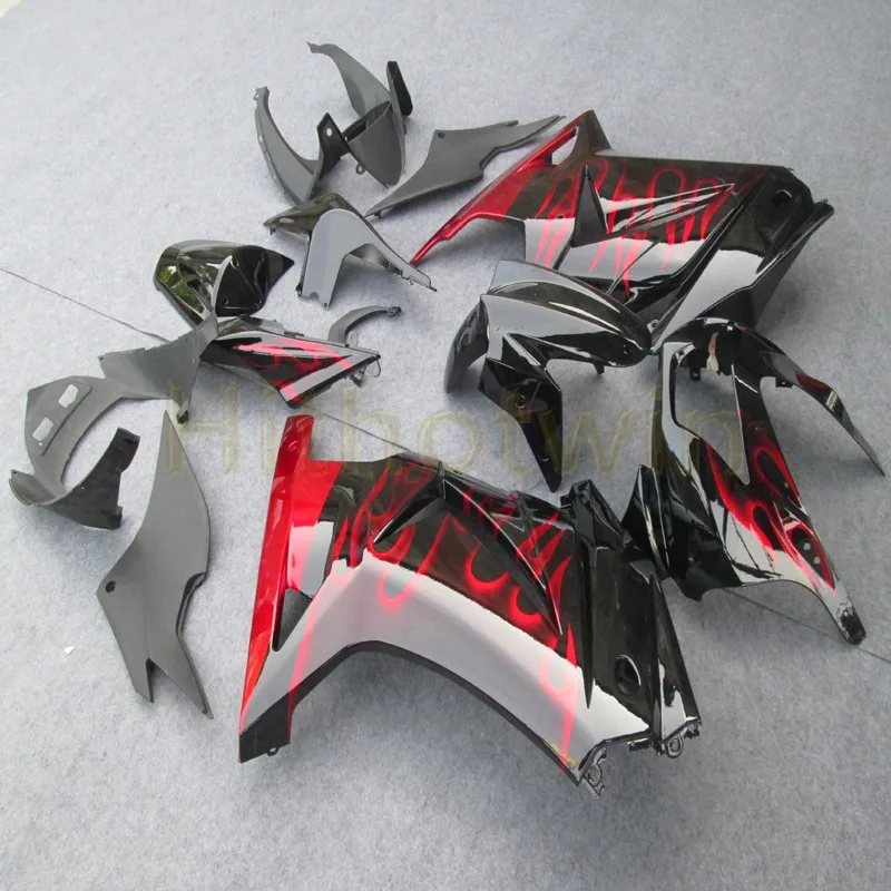 Custom+Screws Injection mold red flames motorcycle fairings for EX250 2008 2009 2010 2011 2012 250R Custom+Screws Injection mold red flames motorcycle fairings for EX250 2008 2009 2010 2011 2012 250R