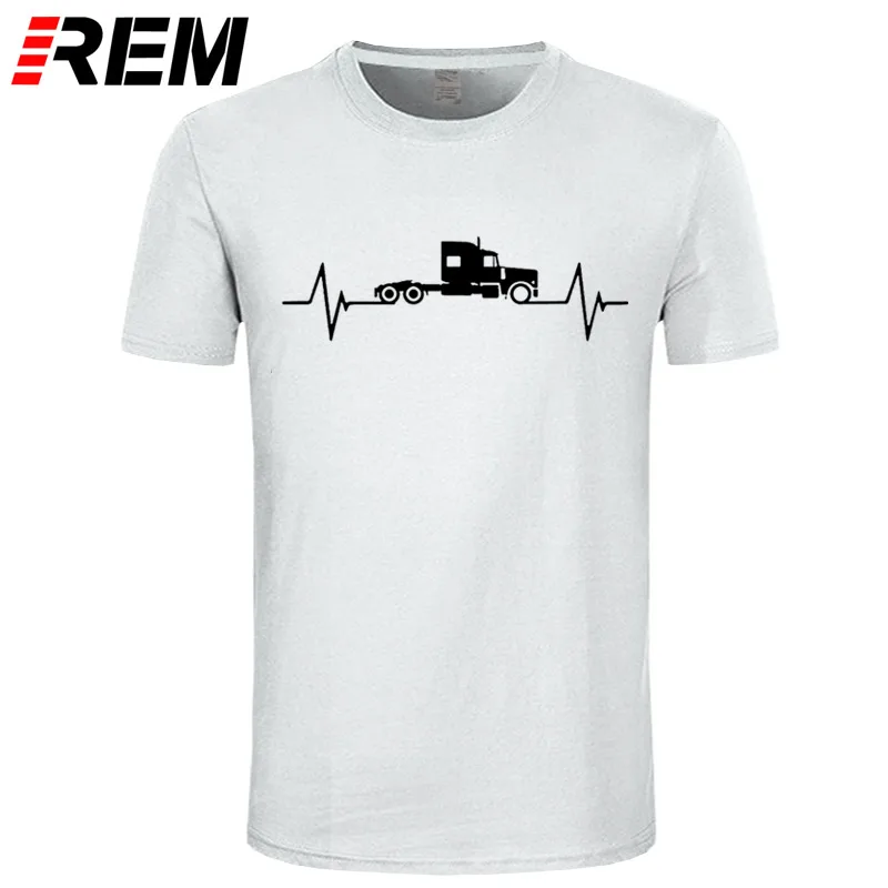 REM/футболка с надписью «Heartbeat Love» для водителя грузовика, мужские повседневные футболки, мужские футболки с коротким рукавом для клуба, для папы, топ для водителя грузовика - Цвет: 6