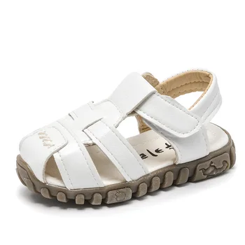 

2019 New summer children's shoes sandals PU leather boys girls sandals hollow out kids beach sandals baotou shoes for baby 1-6Y