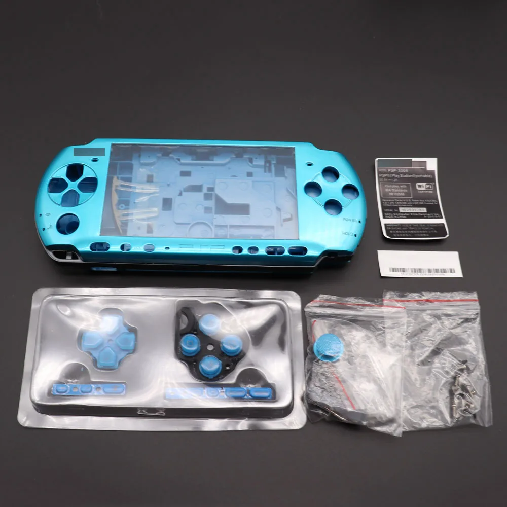 For PSP3000 PSP 3000 Game Console replacement full housing shell cover case with buttons kit - Цвет: D
