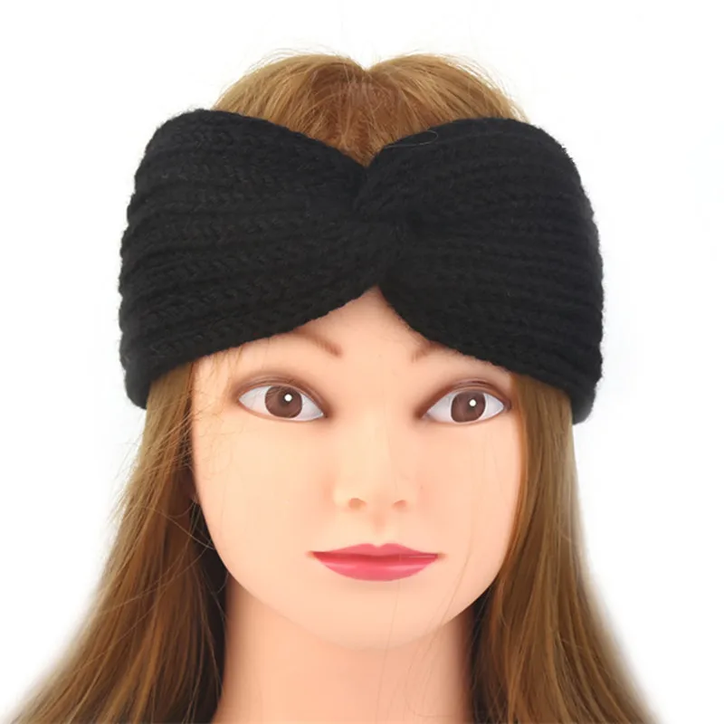bridal hair clip New Knitted Knot Cross Headband for Women Autumn Winter Girls Hair Accessories Headwear Elastic Hair Band Hair Accessories bride hair clip