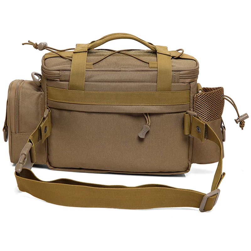 

Men Fishing Bag Canvas Multifunctional Outdoor Waist Shoulder Bag Fishing Reel Lures Storage Bag Fishing Gear