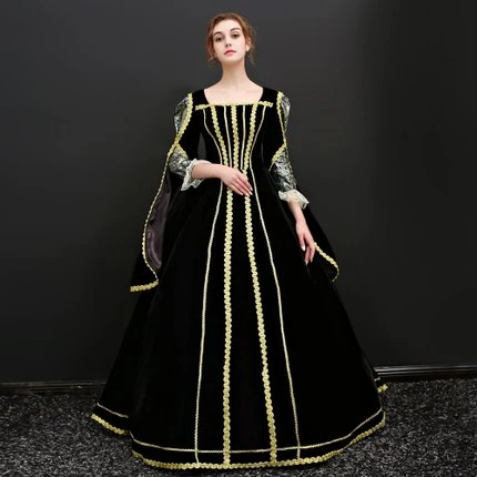 black and golden gown designs