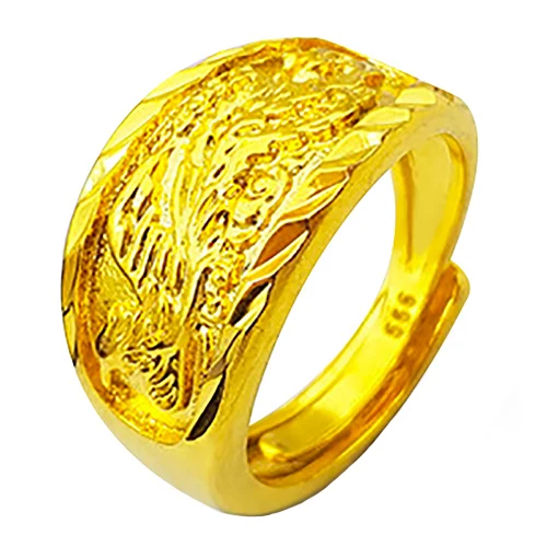 Вьетнамский аллювиальный золотой дракон феникс пары обручальные кольца регулируемые ювелирные изделия оптом - Цвет основного камня: Product 4 Phoenix
