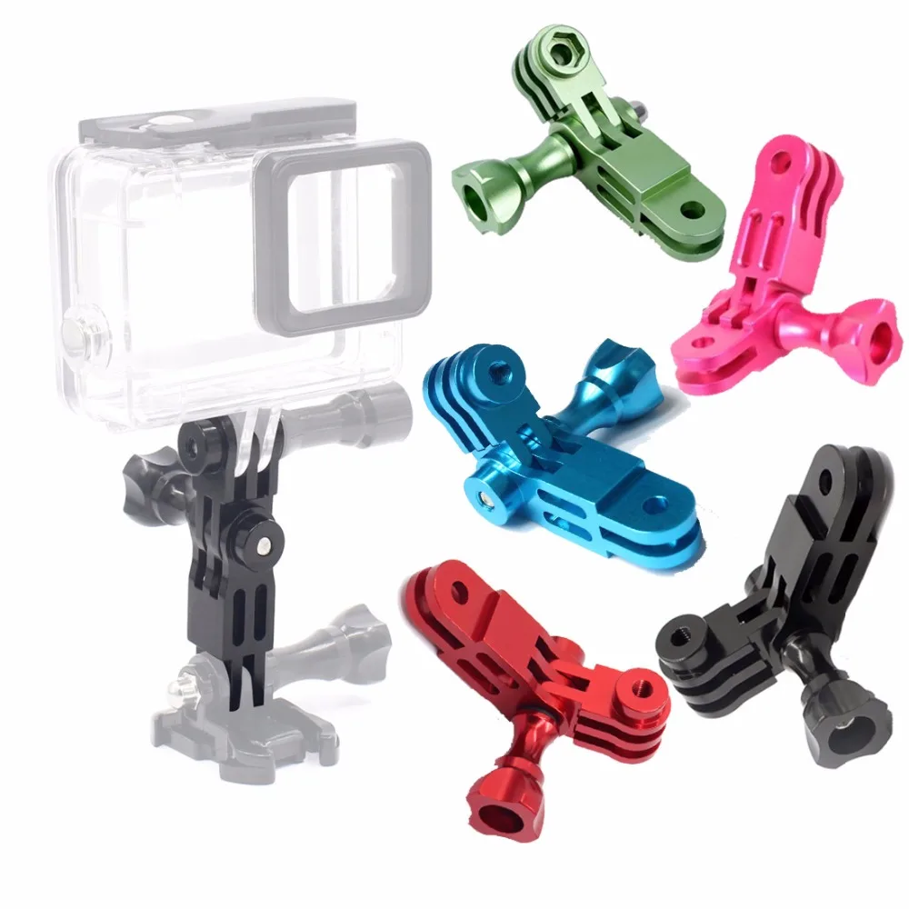 

3 Way CNC Aluminium Mount 3-way Pivot Arm Extension + Screw Tools for Go Pro 7 6 5 4 SJCAM Xiaoyi 4K Go Pro Accessories
