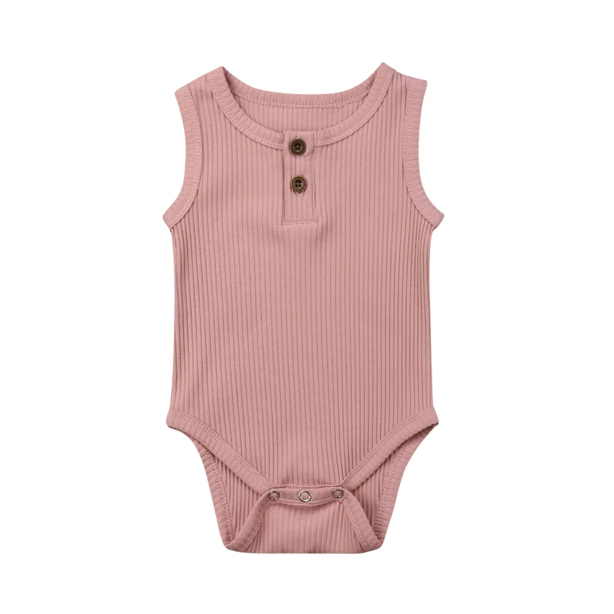 Хлопковый комбинезон для новорожденных мальчиков и девочек, однотонный костюм без рукавов, повседневная одежда - Цвет: 3