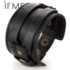 Sale Bracelet Bangles Jewelry Punk Open-Cuff Vintage IF ME Rope Brown Black Color Unisex Double-Wide 32809930242