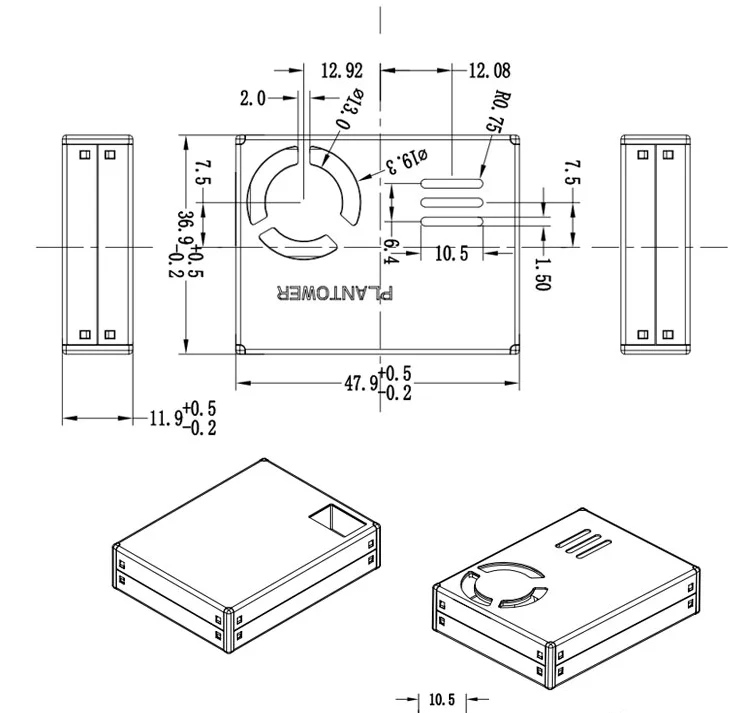 LANTOWER PM2.5 Высокоточный лазер датчик PMS7003/PMS7003M