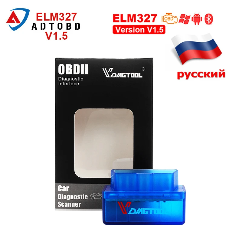 

Car Styling Vdiagtool ELM 327 OBD OBD2 V1.5 Car Diagnostic Scanner tool ELM327 Bluetooth Interface 327 OBD II Work for Android